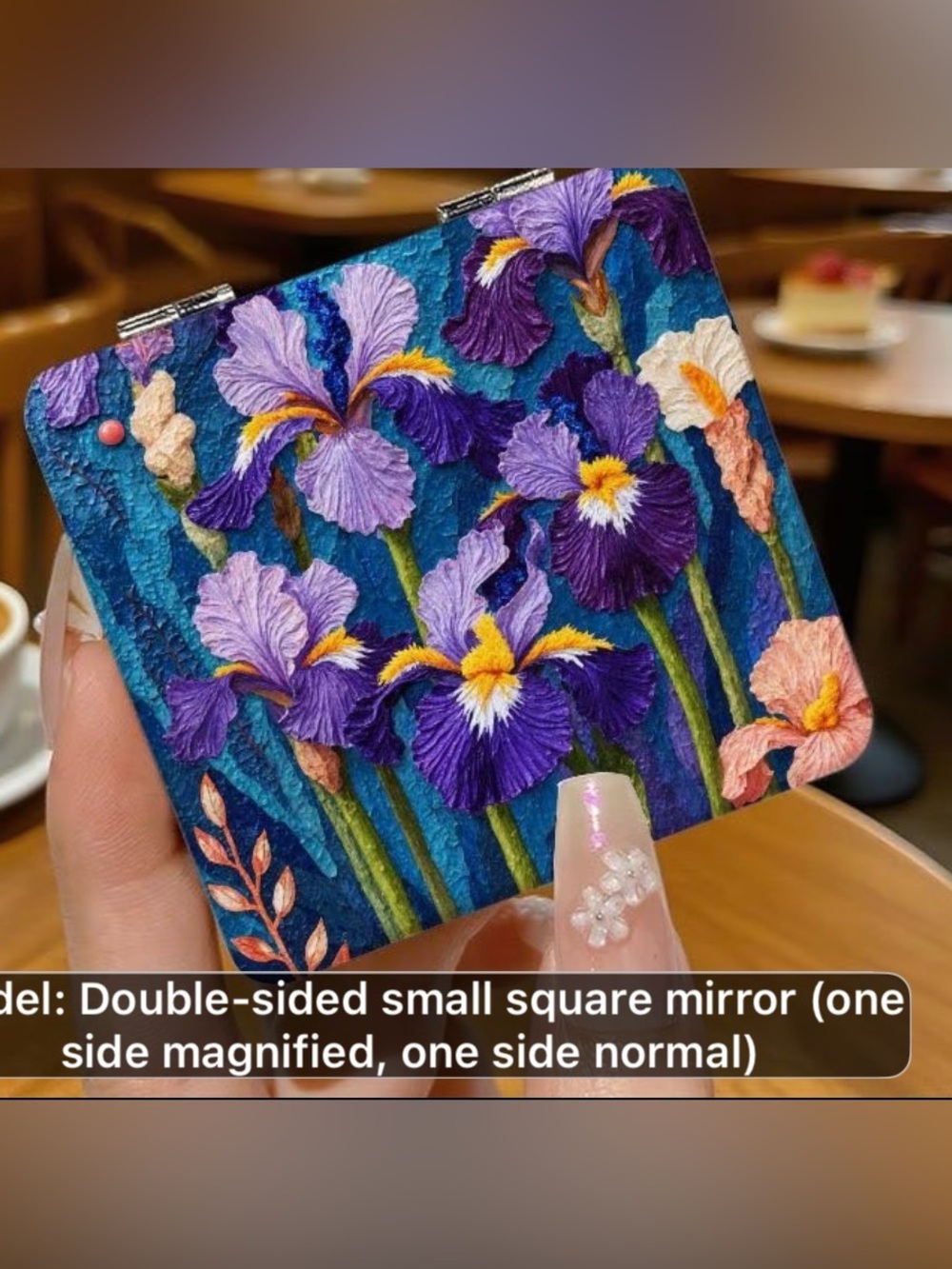 New Van Gogh Irises Folding Small Purse Mirror